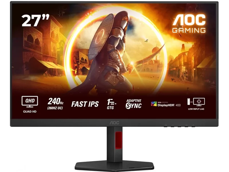 Product Image for AOC Q27G4ZR / 27"/ 2560x1440 / IPS / 240hz / 0.03ms* / 1000:1 / HDR400 / 2xHDMI/DP - Gamingskärm | Webhallen