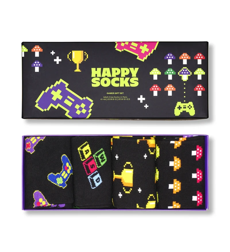 Product Image for Happy Socks 4-Pack Gamer Socks Gift Set 41-46