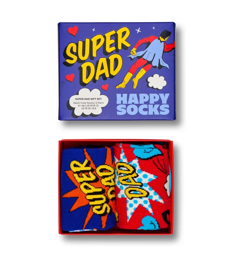 Product Image for Happy Socks 2-Pack Super Dad Socks Gift Set 41-46