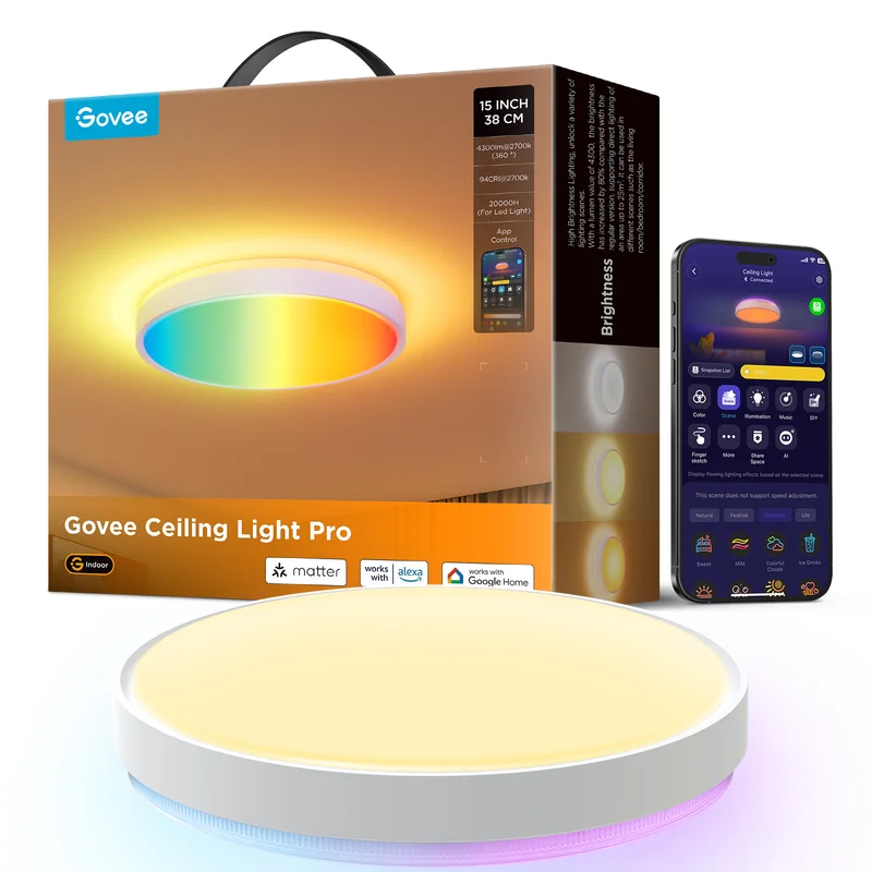 Product Image for Govee Ceiling Light Pro 38cm - Gaming Belysning | Webhallen