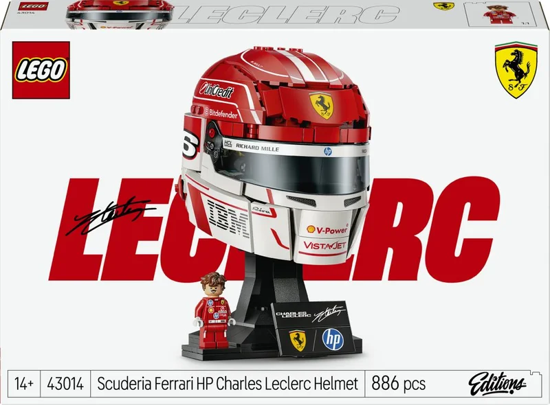 Product Image for LEGO Editions Formula 1 Scuderia Ferrari HP Charles Leclerc hjälm 43014