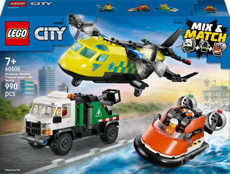 LEGO City Great Vehicles Flygplan, servicebil och svävare 60505