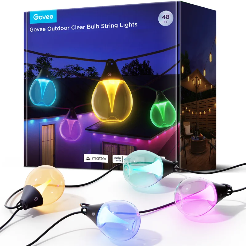 Product Image for Govee Outdoor Clear Bulb String Lights - Belysning | Webhallen