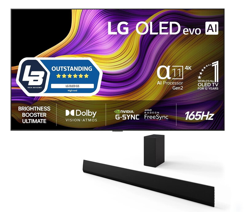 LG 83'' OLED83G54LW + LG Gallery Soundbar NSG10TY