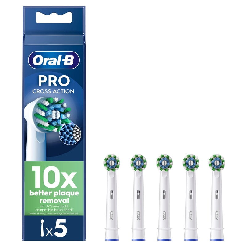 Oral-B Pro Cross Action Borsthuvuden 5-pack - Vit
