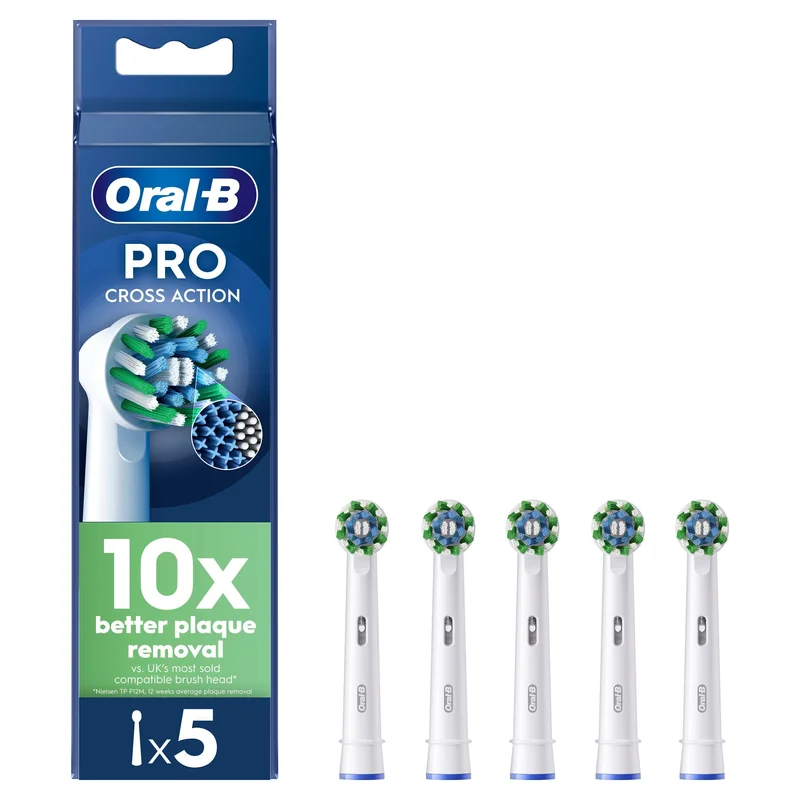 Product Image for Oral-B Pro Cross Action Borsthuvuden 5-pack - Vit - Borsthuvuden till eltandborstar | Webhallen