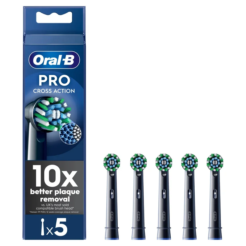 Product Image for Oral-B Pro Cross Action Borsthuvuden 5-pack - Svart - Borsthuvuden till eltandborstar | Webhallen