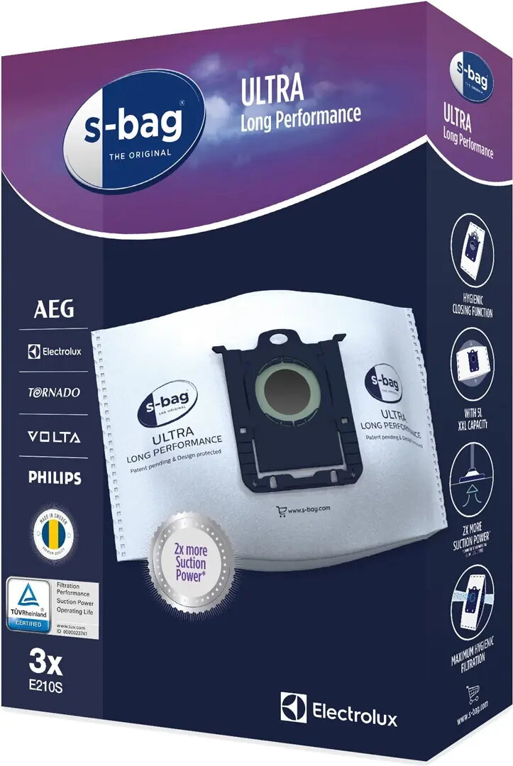 Electrolux E210S S-Bag 4,5L Dammsugarpåsar 3-pack