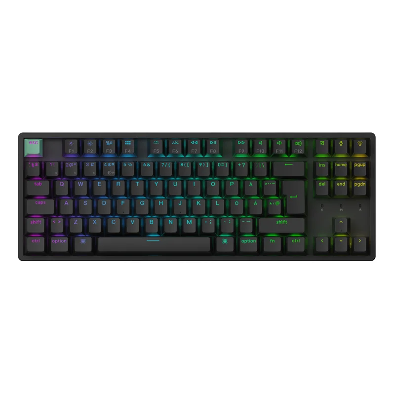 Product Image for Keychron K8 HE Wireless Tri-Mode Hot Swap QMK Gateron 2.0 - Purple Magnetic Switch Black - Gamingtangentbord | Webhallen
