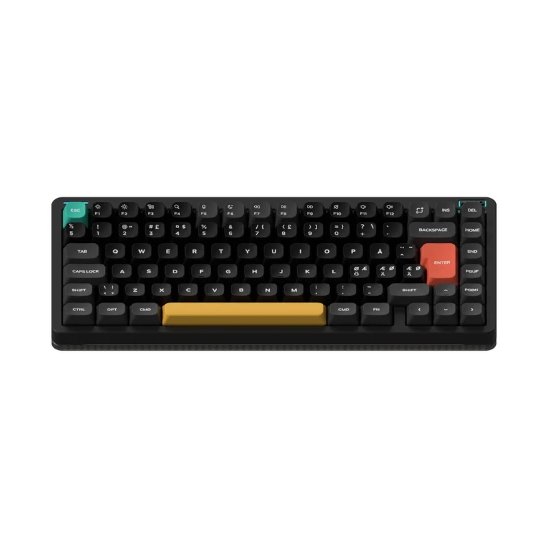 Product Image for NuPhy Halo75 V2 Obsidian Black with Lemon Switch - Mekaniska | Webhallen