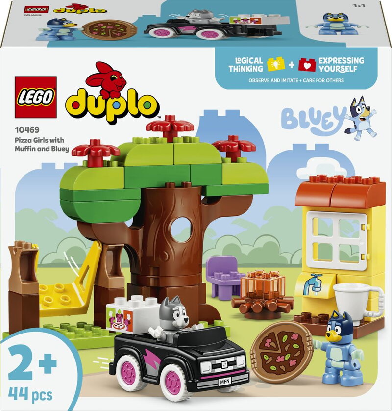 LEGO DUPLO Bluey Pizzatjejer med Muffin och Bluey 10469