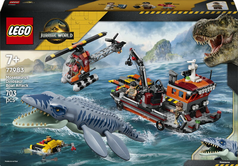LEGO Jurassic World Dinosaurieattack med båt och mosasaurus 77983