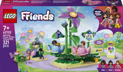 LEGO Friends Snurrande tekoppskarusell med blom- och älvtema 42702
