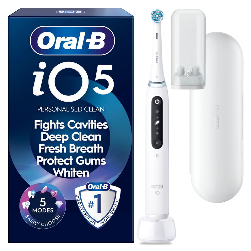 Oral-B iO5 Quite White, Travel Case, Travel Refill Holder