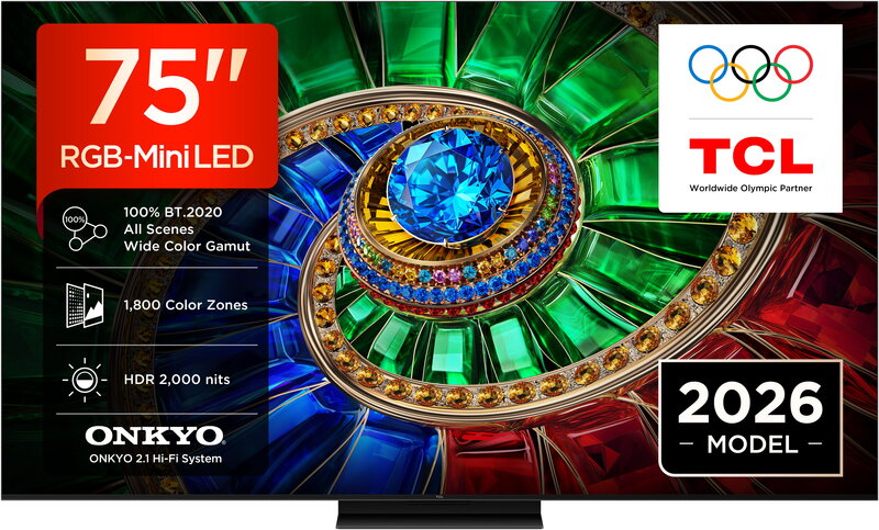 TCL 75" 75RM7L / 4K UHD / RGB-Mini LED / 144Hz / TCL AI