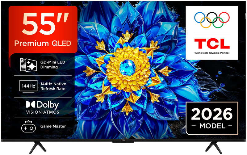 TCL 55" 55T8D / 4K / QD-Mini LED / 144Hz / Google Tv