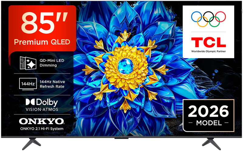 TCL 85" 85T8D / 4K / QD-Mini LED / 144Hz / Google Tv