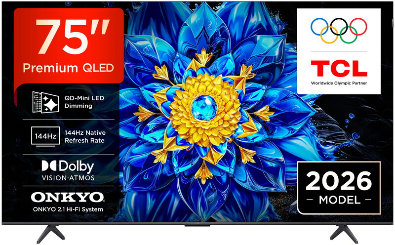 TCL 75" 75T8D / 4K / QD-Mini LED / 144Hz / Google Tv