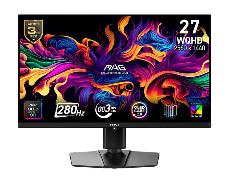 MSI MAG 271QP X28 /  27" / QD-OLED / 2560 x 1440 / 280Hz / 0.03ms / 2xHDMI/DP/USB-C