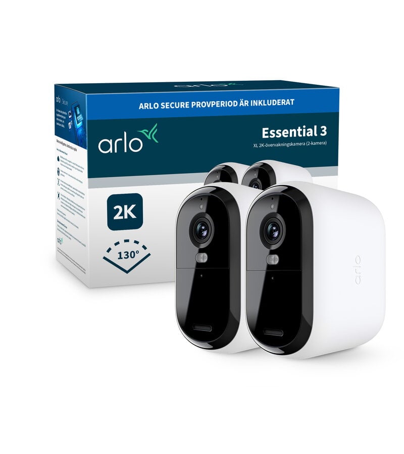 Arlo Essential 3 XL 2K övervakningskamera 2-pack