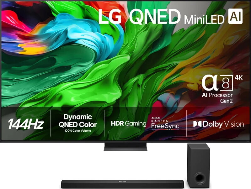 LG 100" 100QNED86A / 4K / QNED / 144Hz / Smart TV / AI + LG Soundbar NS90TY