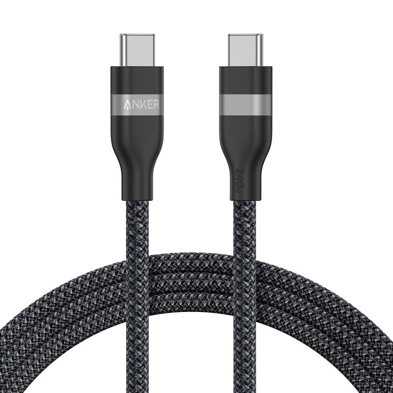 Anker USB-C till USB-C kabel / Flätad / 240W / 0.9m - Svart