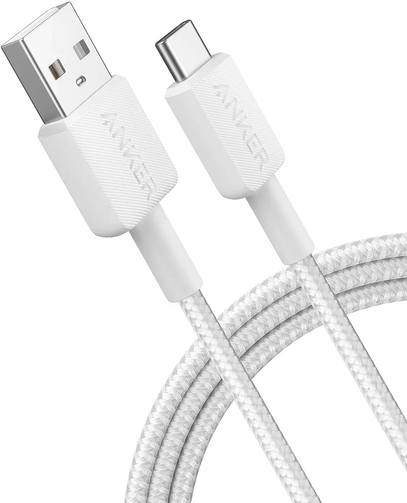Anker 322 PowerLine USB-A till USB-C snabbladdning 0,9m - Vit