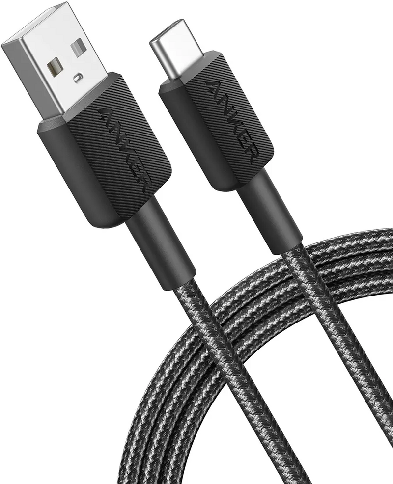 Anker 322 PowerLine USB-A till USB-C snabbladdning 1,8m - Svart
