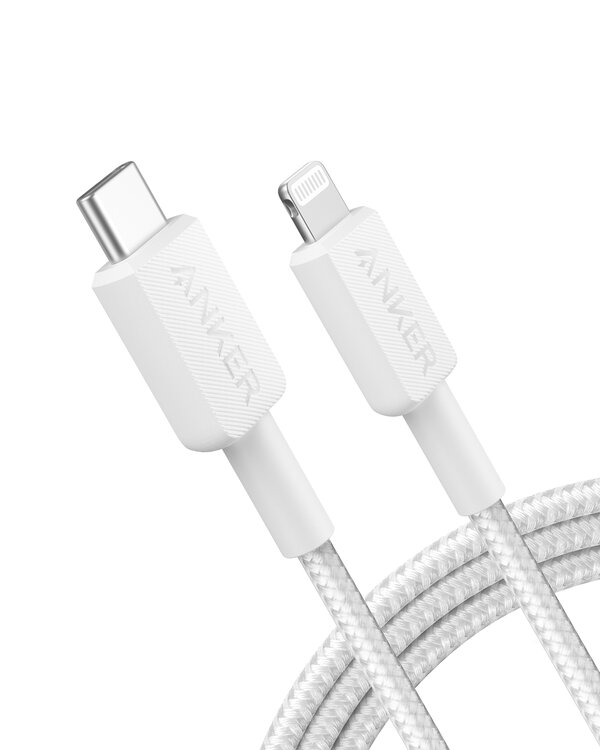 Anker 322 USB-C till Lightning 1.8m - Vit