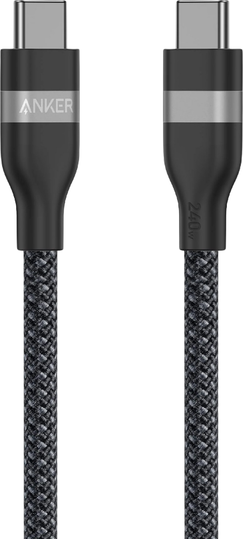 Anker USB-C till USB-C kabel / Flätad / 240W / 1.8m - Svart