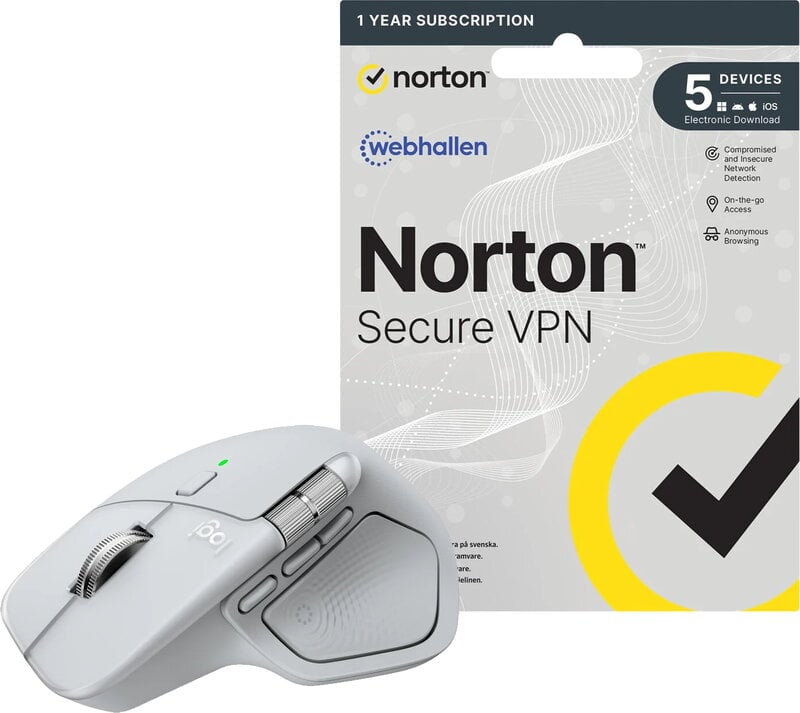 Logitech MX Master 4 for MAC + Norton Secure VPN / 1 år / 5 Enheter