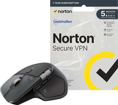 Logitech MX Master 4 for MAC - Space Black + Norton Secure VPN / 1 år / 5 Enheter