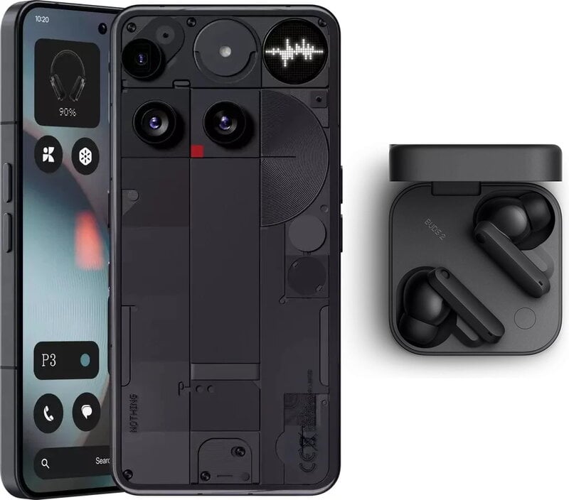 Nothing Phone (3) 16/512GB - Svart + CMF Buds 2 By Nothing - Dark Grey