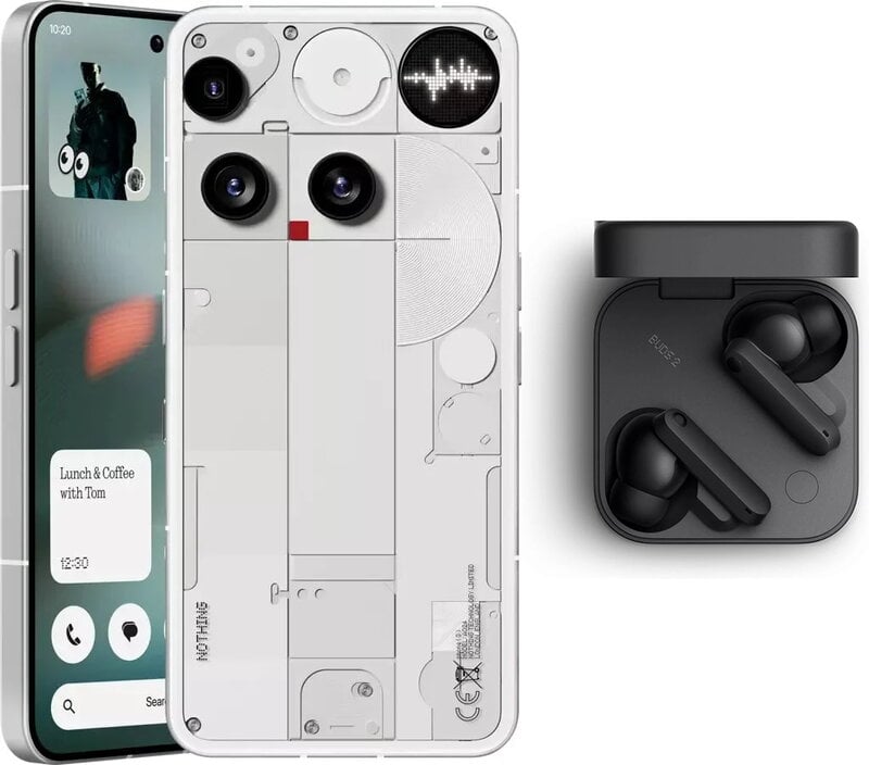 Nothing Phone (3) 12/256GB - Vit + CMF Buds 2 By Nothing - Dark Grey