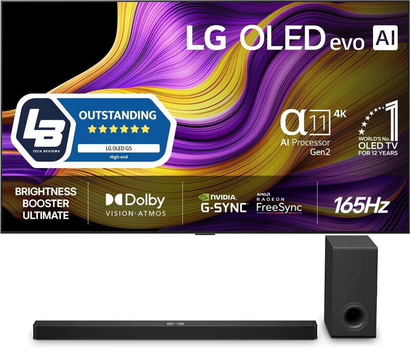 LG 55'' OLED55G54LW / 4K / OLED Evo / 165 Hz / webOS + LG Soundbar NS90TY
