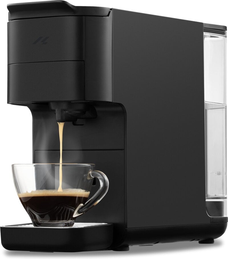 Kapselkaffemaskin med pekskärm kompatibel med Nespresso/Dolce Gusto kapslar, ESE pods & kaffepulver