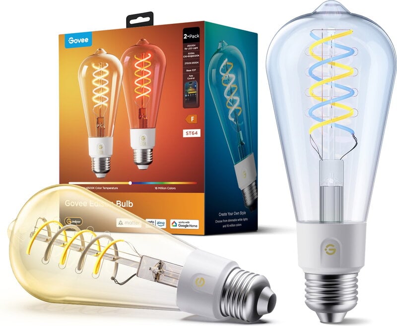 Govee Smart Edison Bulb E27 RGBWW LED Lamp ST64 Matter
