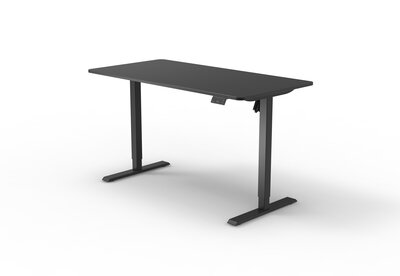 Motoriserat skrivbordsställ + Skrivbordsskiva 1400x700mm - Svart