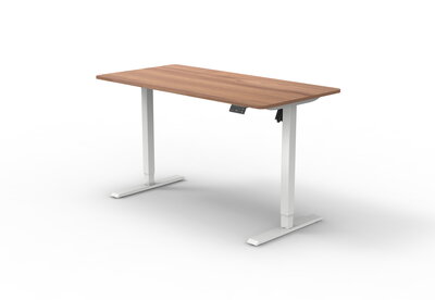 Motoriserat skrivbordsställ + Skrivbordsskiva 1400x700mm - Ljus Valnöt