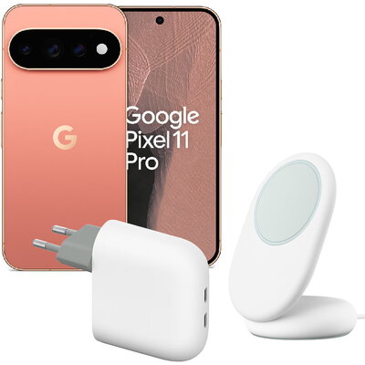 Google Pixel 11 Pro 256GB Canyon + Google Pixelsnap med ställ / Qi2 Snow + Google Pixel Flex USB-C-snabbladdare / 67W Snow