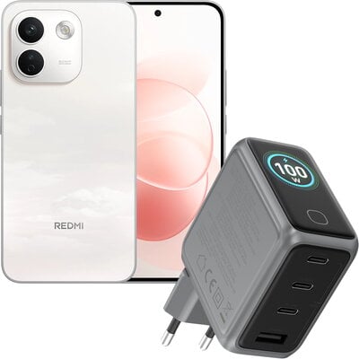 Xiaomi Redmi Note 17 Pro Max 5G 256GB - Vit + Andersson D1004C - 100W GaN Strömadapter - grå