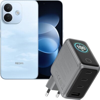 Xiaomi Redmi Note 17 Pro 5G 256GB - Sky Blue + Andersson D1004C - 100W GaN Strömadapter - grå